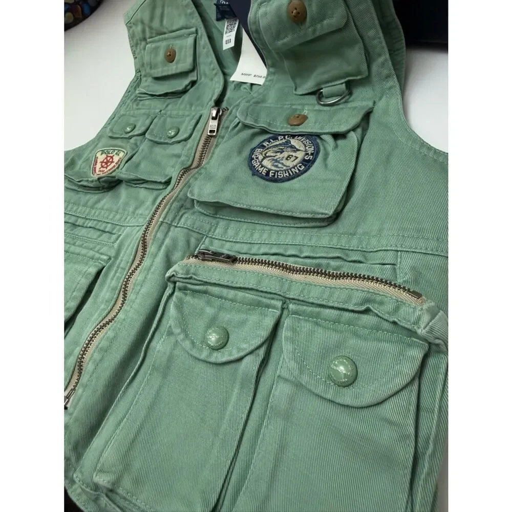 Polo Ralph Lauren Boys Size 6 Mint Green Key West Fishing Utility Vest NWT Rare